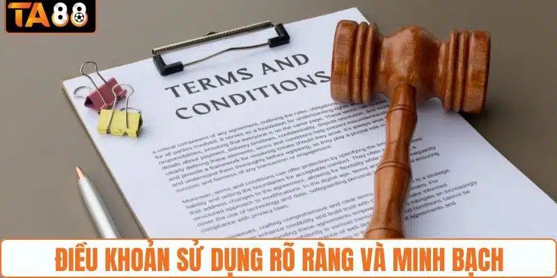 Điều khoản sử dụng được trình bày rõ ràng