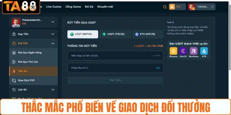 Thắc mắc phổ biến về giao dịch đổi thưởng